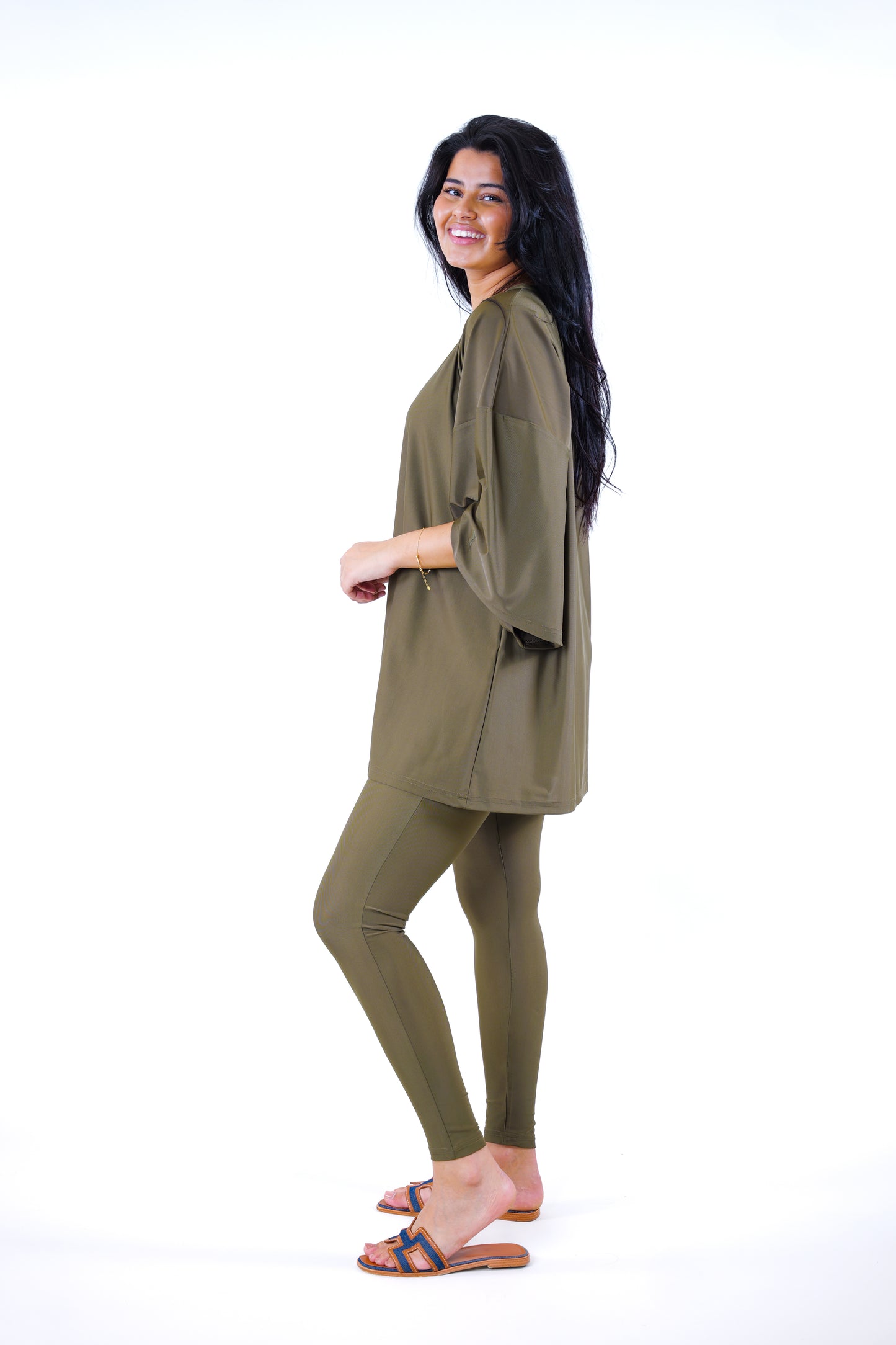 Navy Green Burkini - Leggings