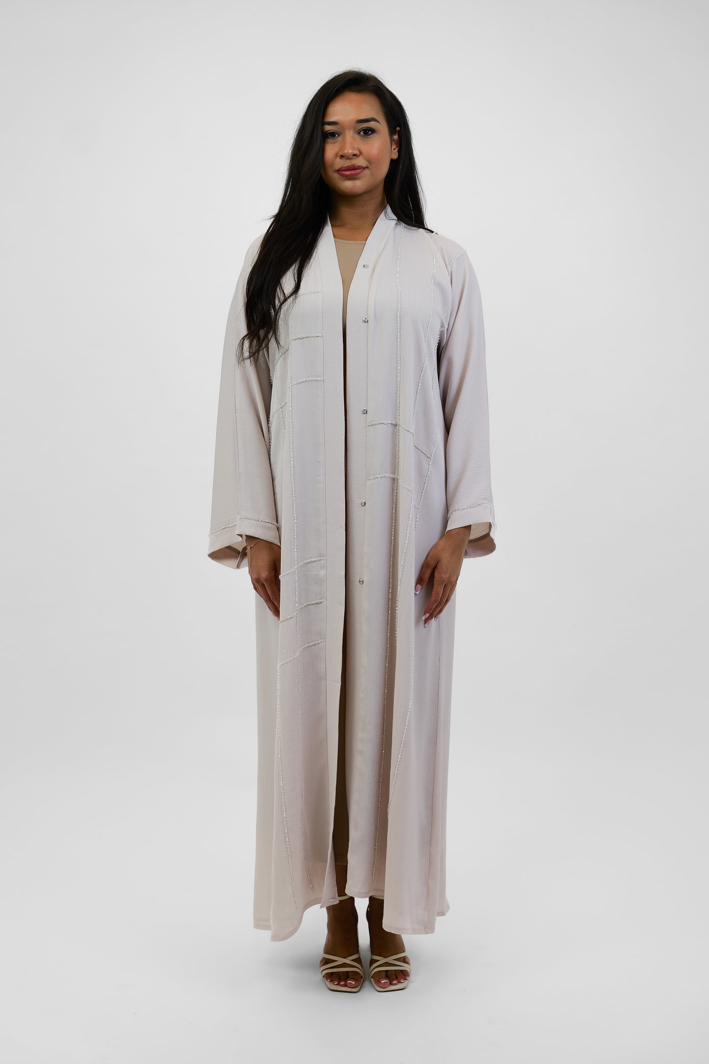 Stone Abaya - Light pink