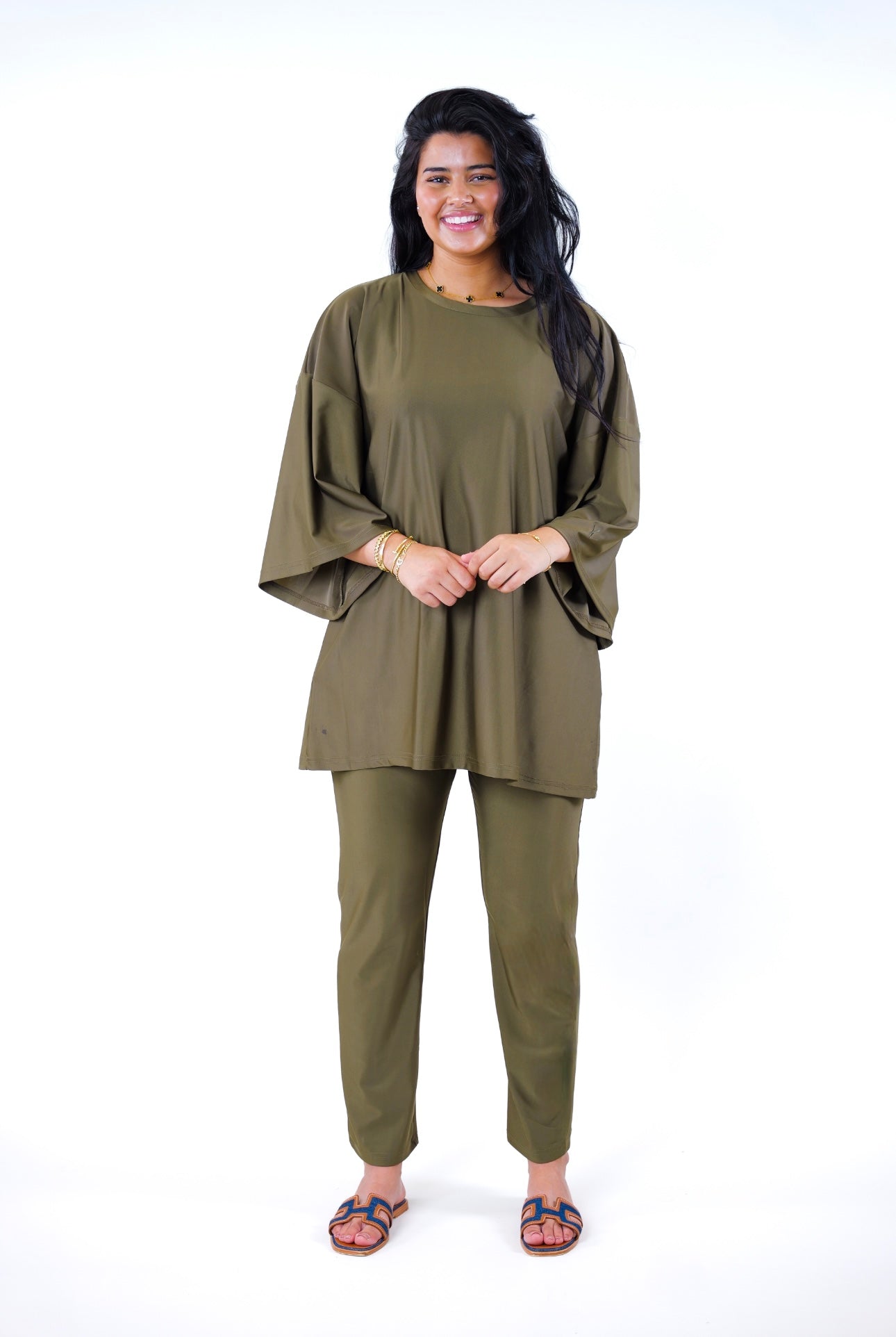 Navy Green - Loose fit leggings