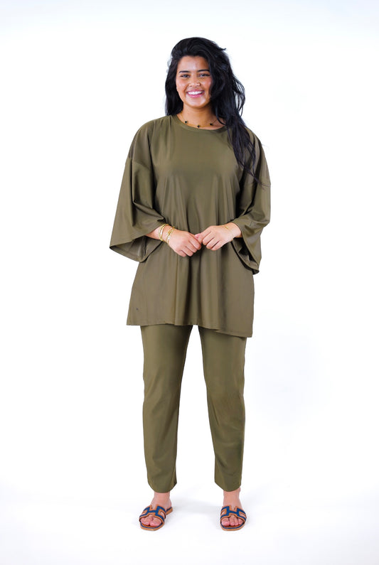 Navy Green - Loose fit leggings