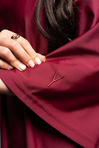 Burgundy with wide pants
