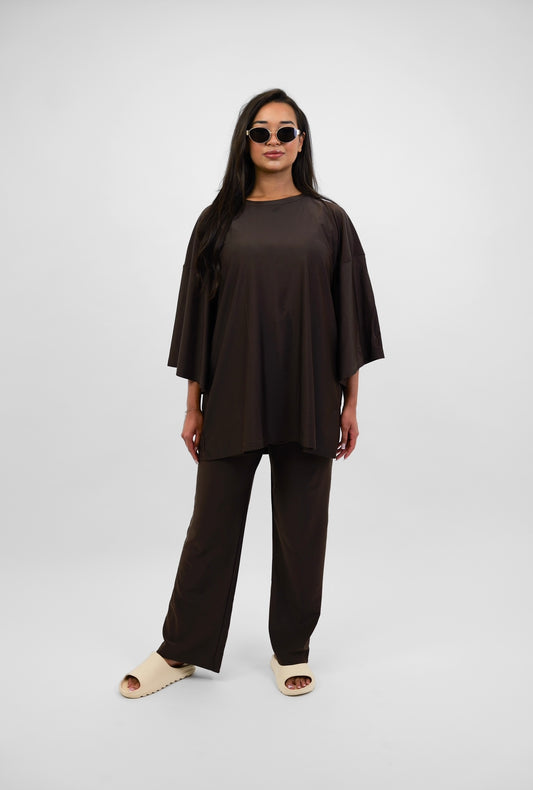 Dark Brown burkini - Wide Pants